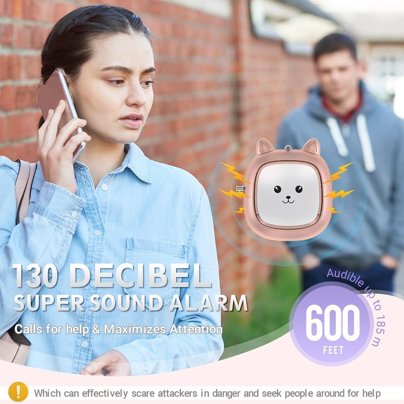 VIGOROAD Safe Sound Personal Alarm, 130 dB Loud Siren Song Emergency Security Alarm Keychain with LED Light, Personal Sound Safety Siren for Women, Men, Children, Elderly(Rose Gold) - Image 2